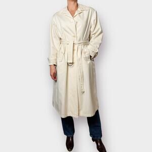 80s Coat Works Cream Trench Coat